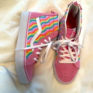 VANS girls size 1 high top back zip SK8 shoes